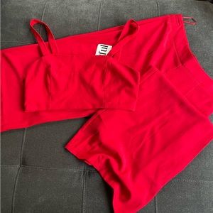 Red dress pant set